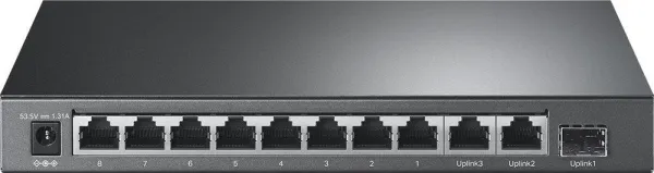 TP-Link CCTV switch TL-SL1311P (8x100Mb/s, 2xGbE, 1xSFP, 8xPoE+, 65W, fanless)