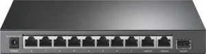 TP-Link CCTV switch TL-SL1311P (8x100Mb/s, 2xGbE, 1xSFP, 8xPoE+, 65W, fanless)