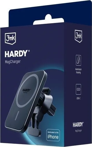 3mk držák do auta Hardy MagCharger, 15W bezdrátové nabíjení, MagSafe