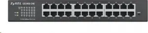 Zyxel GS1900-24E 24-portový stolový gigabitový webový inteligentný prepínač: 24x gigabitový metal, IPv6, 802.3az (zelená), bez ventilátora, racková súprava