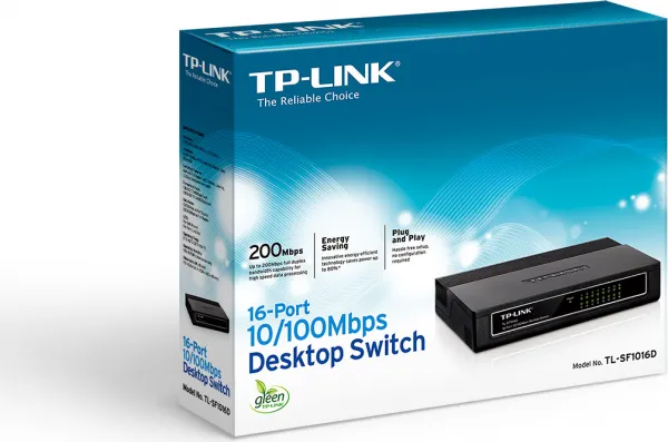 TP-Link TL-SF1016D switch (16x100Mb/s, fanless)