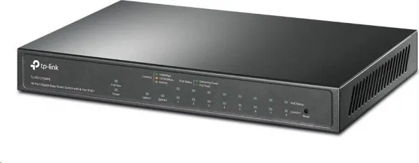 TP-Link CCTV Easy Smart switch TL-SG1210MPE (8xGbE, 1xGbE uplink, 1xGbE/SFP combo uplink, 8xPoE+, 123W, fanless)
