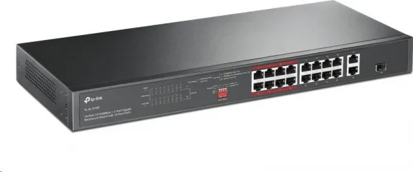 TP-Link CCTV switch TL-SL1218P (16x100Mb/s, 1xGbE uplink, 1xGbE/1xSFP combo uplink, 16xPoE+, 150W)