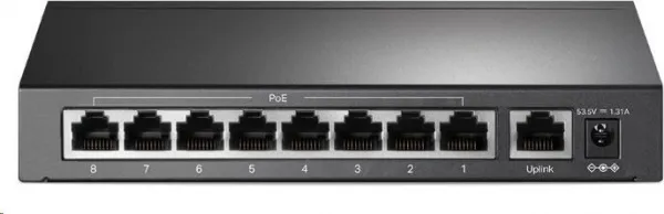 TP-Link CCTV switch TL-SF1009P (8x100Mb/s, 1x100Mb/s uplink, 8xPoE+, 65W, fanless)
