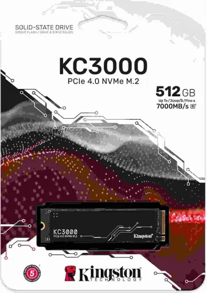 SSD disk Kingston 512 GB KC3000 M.2 2280 NVMe™ PCIe Gen 4 (R 7000 MB/s; W 3900 MB/s)