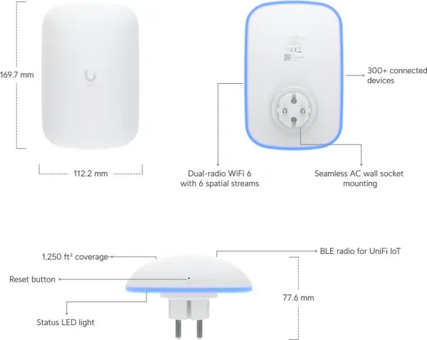 Ubiquiti UBNT U6-Extender- UniFi Access Point WiFi 6 Extender