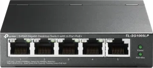 TP-Link switch TL-SG1005LP (5xGbE, 4xPoE+, 40W, fanless)