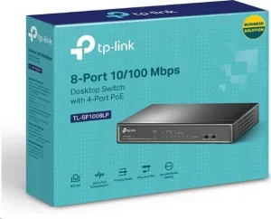 TP-Link switch TL-SF1008LP (8x100Mb/s, 4xPoE, 41W, fanless)