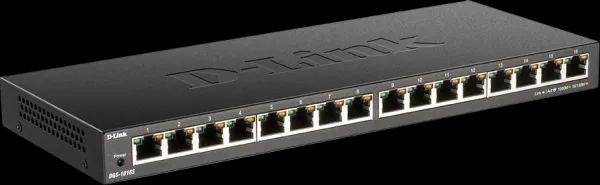 D-Link DGS-1016S 16-portový gigabitový ethernetový prepínač, bez ventilátora