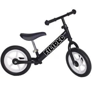 myRunbike Moje odrážadlo s menom - čierne s bielymi kolesami
