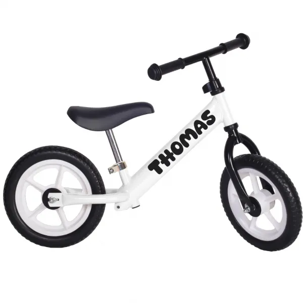 myRunbike Moje odrážadlo s menom - biele s bielymi kolesami