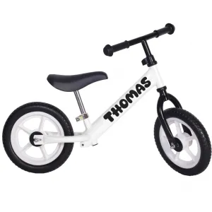 myRunbike Moje odrážadlo s menom - biele s bielymi kolesami