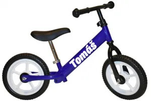 myRunbike Moje odrážadlo s menom - modré s bielymi kolesami