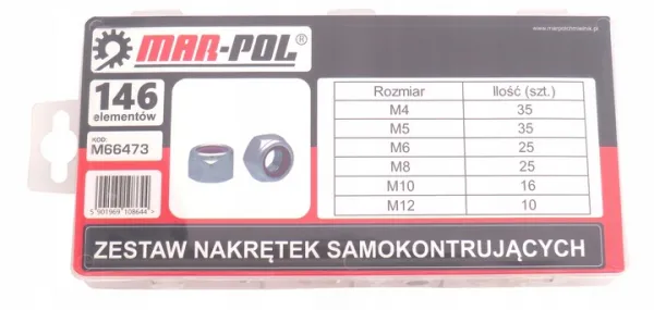 MARPOL Samoblokovacie matice M4-M12 146dielna