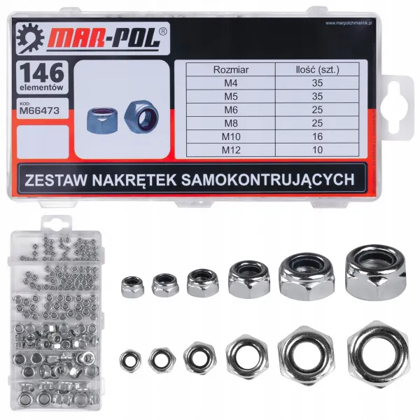MARPOL Samoblokovacie matice M4-M12 146dielna