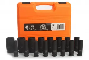 Nástrčné kľúče hlavice 1/2 " sada 16 dielna 8-32mm BJC