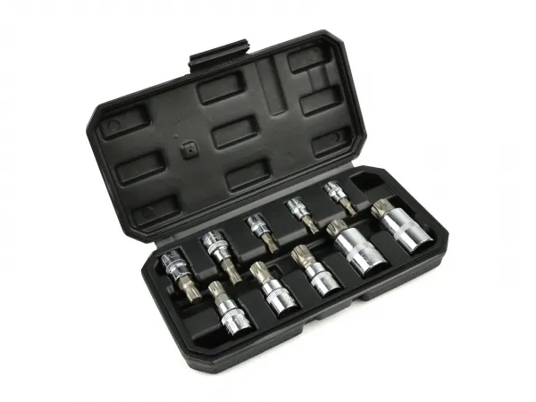 GEKO G13551 – sada Spline hlavíc 1/4", 3/8", 1/2", M4–M18 (10 ks)