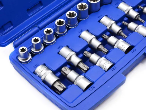 Geko Sada nástrčných hlavíc kľúčov bitov TORX 1/2" 19 ks