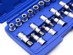 Geko Sada nástrčných hlavíc kľúčov bitov TORX 1/2" 19 ks
