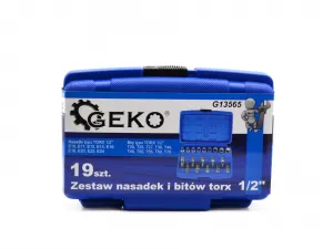 Geko Sada nástrčných hlavíc kľúčov bitov TORX 1/2" 19 ks