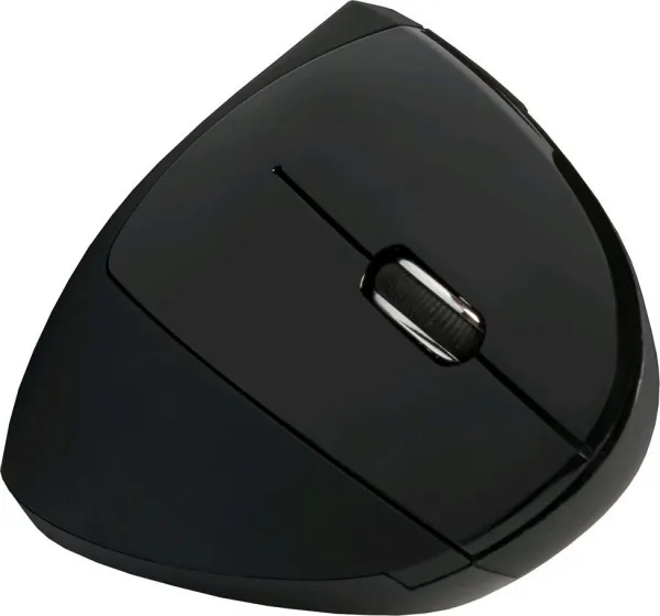 Myš C-TECH VEM-09, vertikální, bezdrátová, 6 tlačítek, černá, USB nano receiver