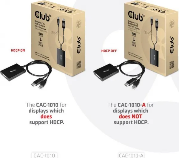Club 3D Club3D Aktívny adaptér DisplayPort na Dual Link DVI-D, napájanie USB, 60 cm, HDCP ON
