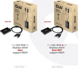 Club 3D Club3D Aktívny adaptér DisplayPort na Dual Link DVI-D, napájanie USB, 60 cm, HDCP ON