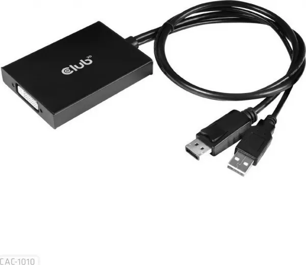 Club 3D Club3D Aktívny adaptér DisplayPort na Dual Link DVI-D, napájanie USB, 60 cm, HDCP ON