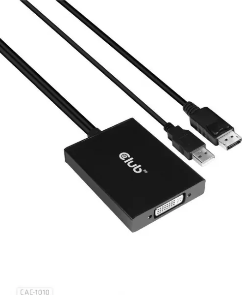 Club 3D Club3D Aktívny adaptér DisplayPort na Dual Link DVI-D, napájanie USB, 60 cm, HDCP ON