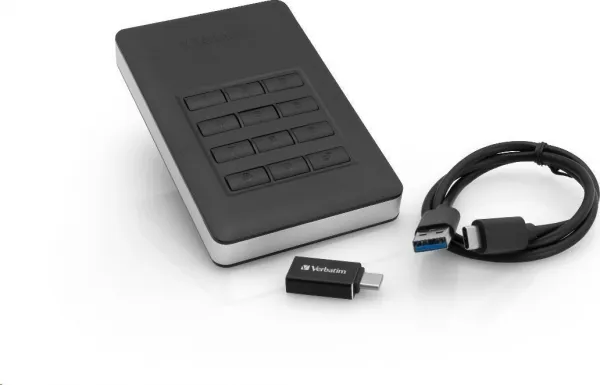 VERBATIM HDD 2.5" 2 TB vrátane.KEYPAD USB3.1 USB 3.0 GDPR