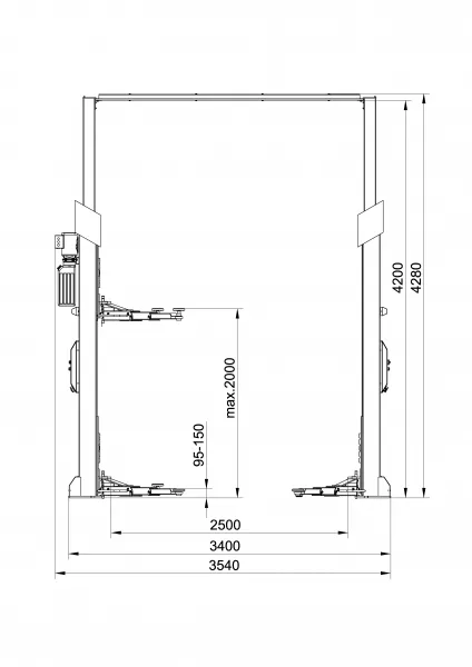 ATH-Heinl Bezprejazdový dvojstĺpový zdvihák ATH Comfort Lift 2,4XL