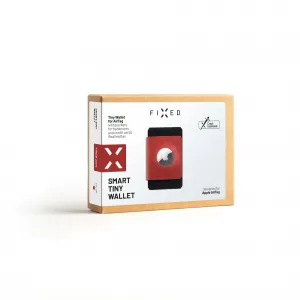 Kožená peňaženka FIXED Tiny Wallet for AirTag z pravej hovädzej kože, (červená) FIXWAT-STN2-RD