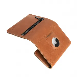 Kožená peňaženka FIXED Tripple Wallet for AirTag z pravej hovädzej kože, (hnedá) FIXWAT-TR2-BRW