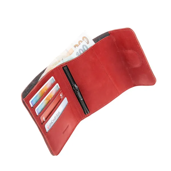 Kožená peňaženka FIXED Classic Wallet for AirTag z pravej hovädzej kože, (červená) FIXWAT-SCW2-RD
