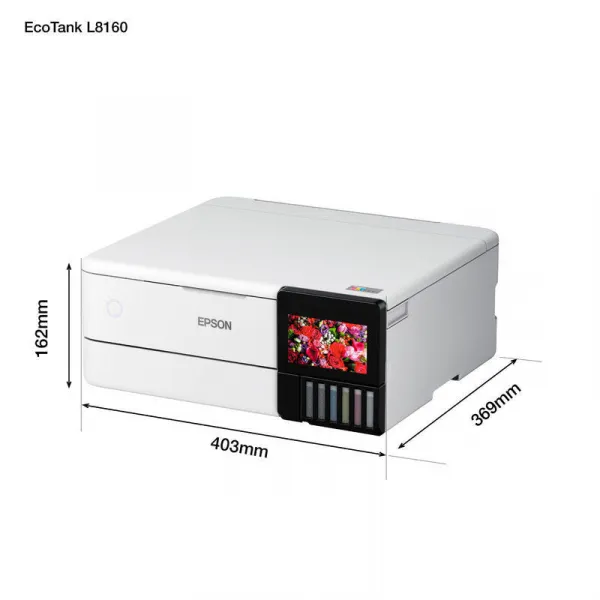 EPSON L8160 (biela), ecoTANK A4, potlač CD/DVD, sieť, DUPLEX, Wi-Fi, iPrint C11CJ20402