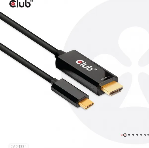 Club3D aktívny kábel HDMI na USB-C, 4K60Hz, 1.8m, M/M