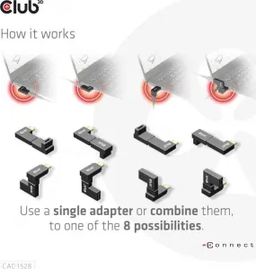 Club3D USB-C Gen2 uhlový adaptér sada 2, 4K120Hz (M/F)