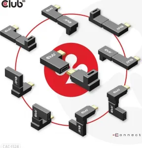 Club3D USB-C Gen2 uhlový adaptér sada 2, 4K120Hz (M/F)
