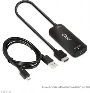 Club 3D Club3D Adaptér HDMI + Micro USB na USB-C 4K120Hz/8K30Hz, Active Adapter M/F