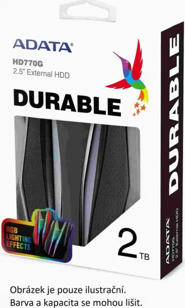 A-Data Externý pevný disk ADATA 2TB 2,5" USB 3.2 HD770G, červená