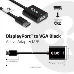 Club 3D Aktívny adaptér Club3D DisplayPort na VGA