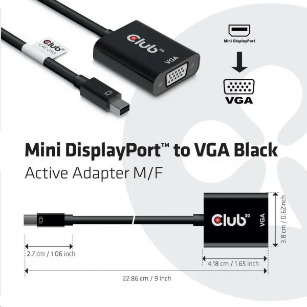Club 3D Aktívny adaptér Club3D Mini DisplayPort na VGA