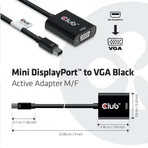 Club 3D Aktívny adaptér Club3D Mini DisplayPort na VGA