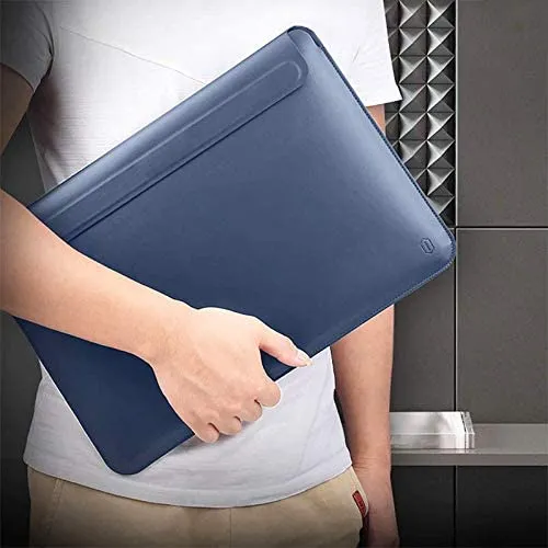 WiWU PU Leather Slim Skin Pro Sleeve for MacBook Pro 14" (2021-2025) - Navy Blue