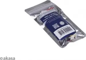 AKASA kábel SATA redukcia napájania na 4pin Molex, 15cm, 2ks v balení