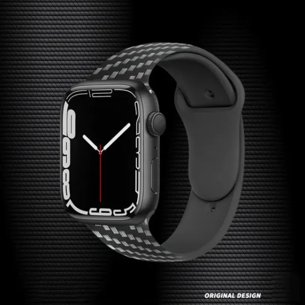 Innocent Carbon Style Silicone Apple Watch 44/45/46/49mm Band
