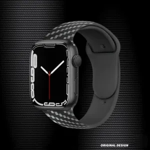 Innocent Carbon Style Silicone Apple Watch 44/45/46/49mm Band