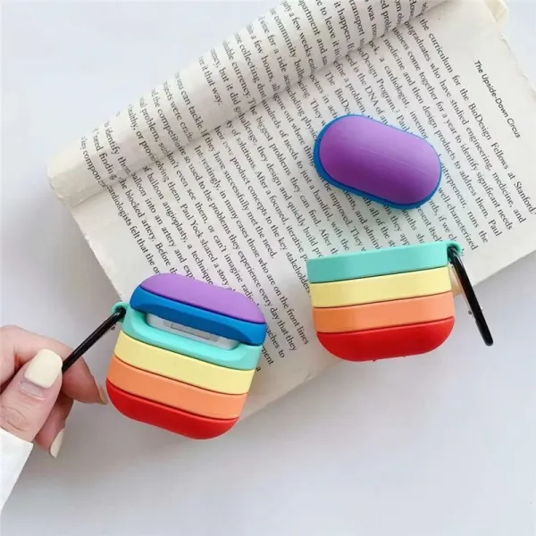 Innocent AirPods Silicone 3D Rainbow Stripe Case - AirPods Pro