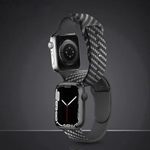 Innocent Carbon Style Silicone Apple Watch 44/45/46/49mm Band