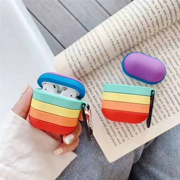 Innocent AirPods Silicone 3D Rainbow Stripe Case - AirPods Pro
